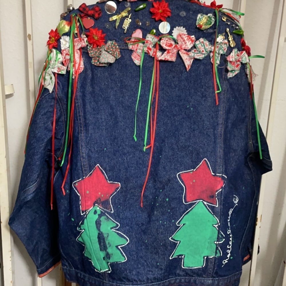 HOLLEYHOUSE Christmas Jean Jacket Sz L - Picture 8 of 12